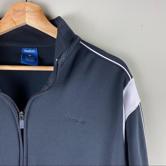 Reebok: Sporty Full Zip Up Athletic Gym Training Workout Track Jacket Medium - Picture 4 of 7